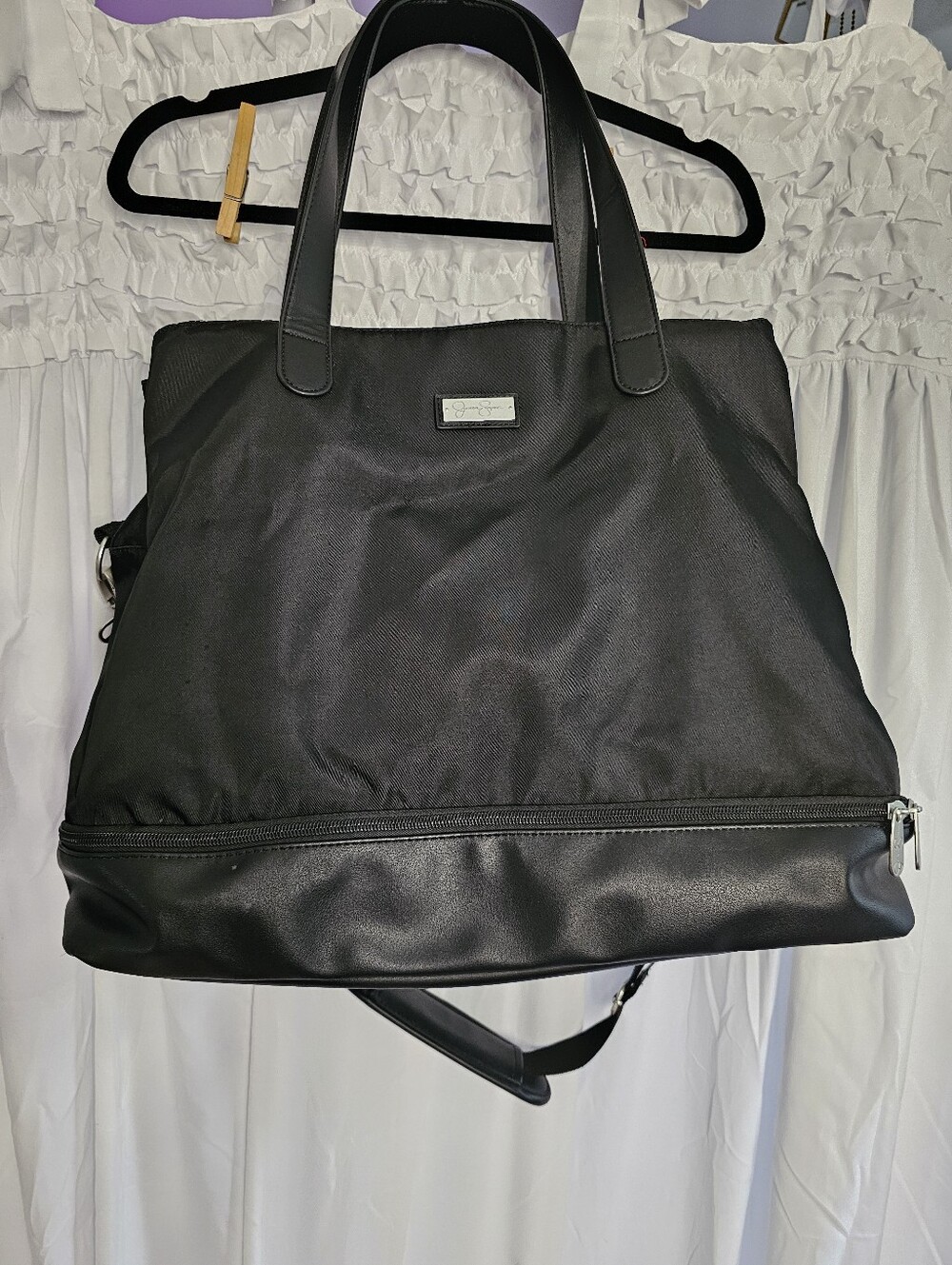 Jessica Simpson Black Shoulder Duffel Travel Bag